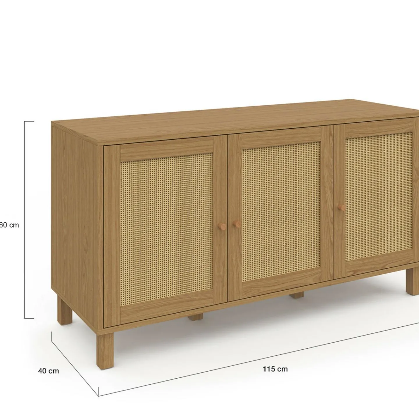 Buffet bas vintage effet cannage*IDMarket New