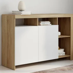 Buffet bois avec portes blanches*IDMarket Best