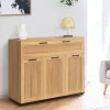 Buffet bois et poignées noires 100 cm avec 3 portes et 1 tiroir*IDMarket New