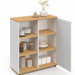 Buffet d'appoint blanc et bois*IDMarket Clearance