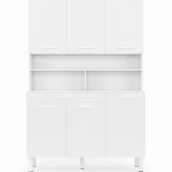 Buffet de cuisine vaisselier blanc brillant 120 cm*IDMarket Outlet