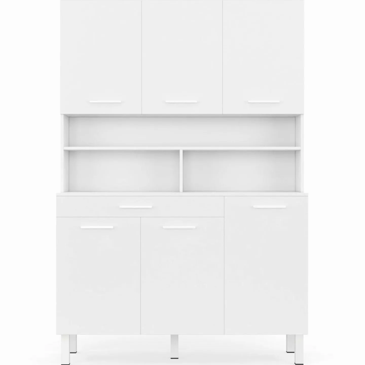 Buffet de cuisine vaisselier blanc brillant 120 cm*IDMarket Outlet