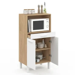Buffet mi-haut 60 cm 1 tiroir 2 portes blanc*IDMarket Hot