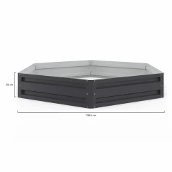 Carrés de potager hexagonale 120 cm gris anthracite : lot de 2*IDMarket Hot