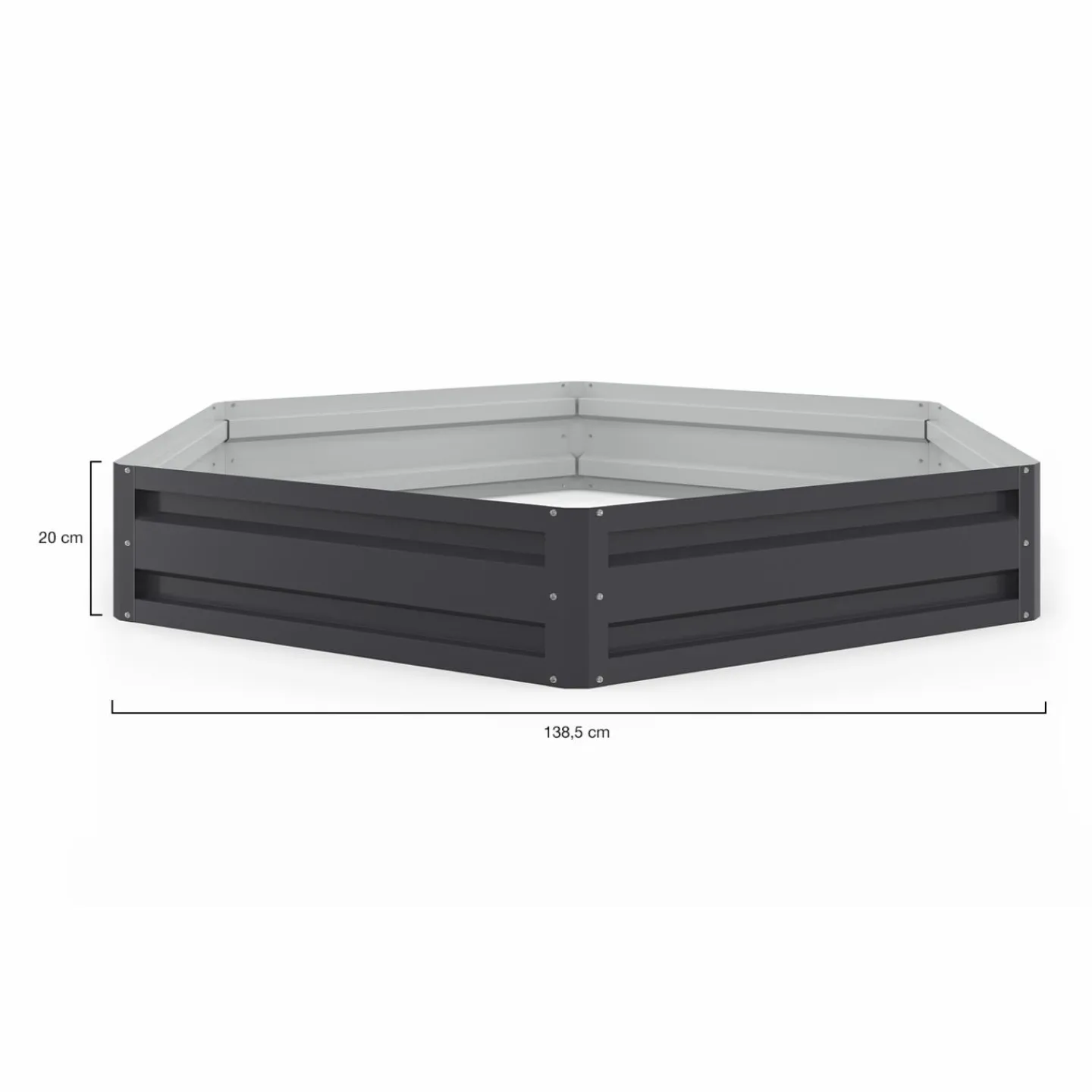 Carrés de potager hexagonale 120 cm gris anthracite : lot de 2*IDMarket Hot