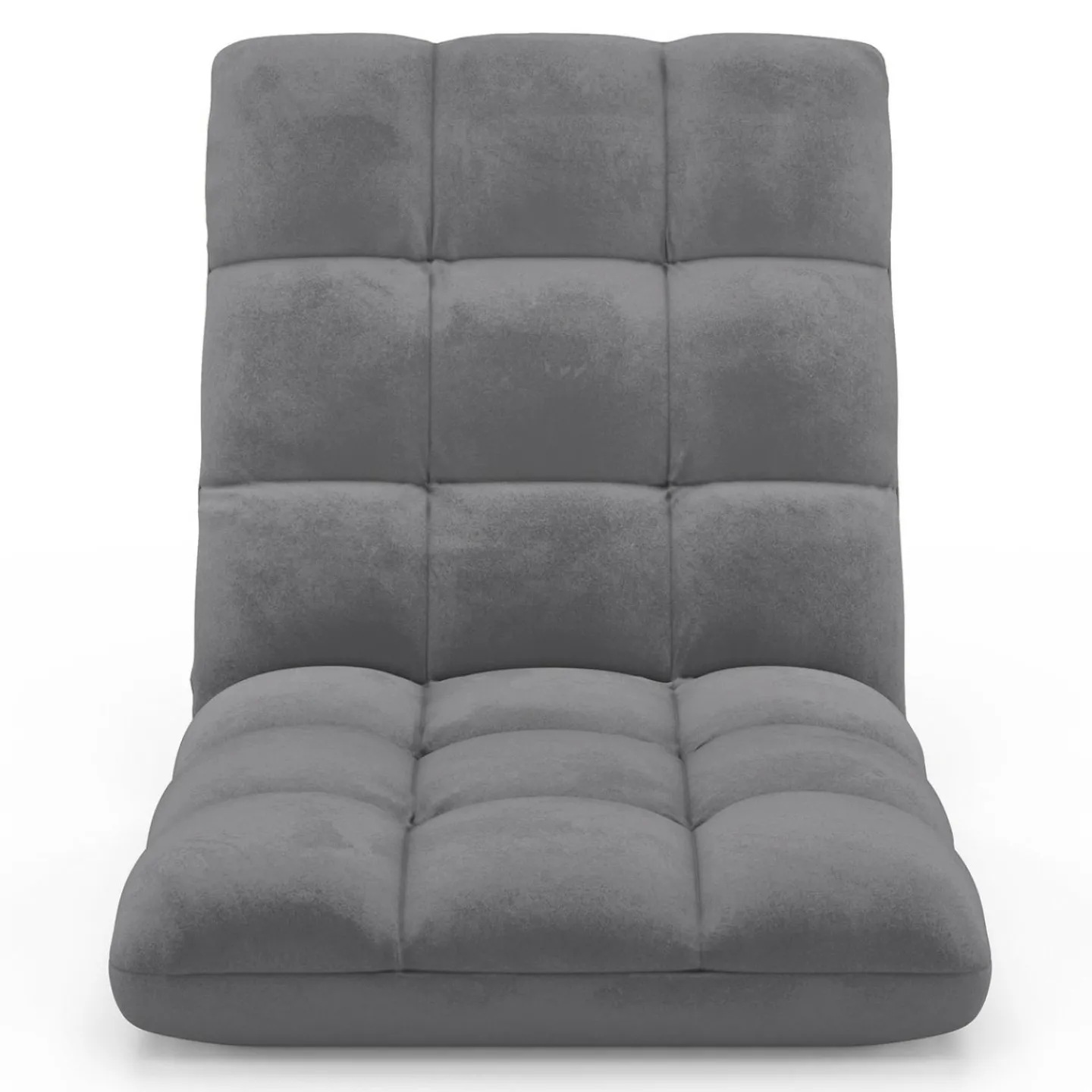 Chaise de sol pliante 15 positions en velours gris anthracite*IDMarket Best