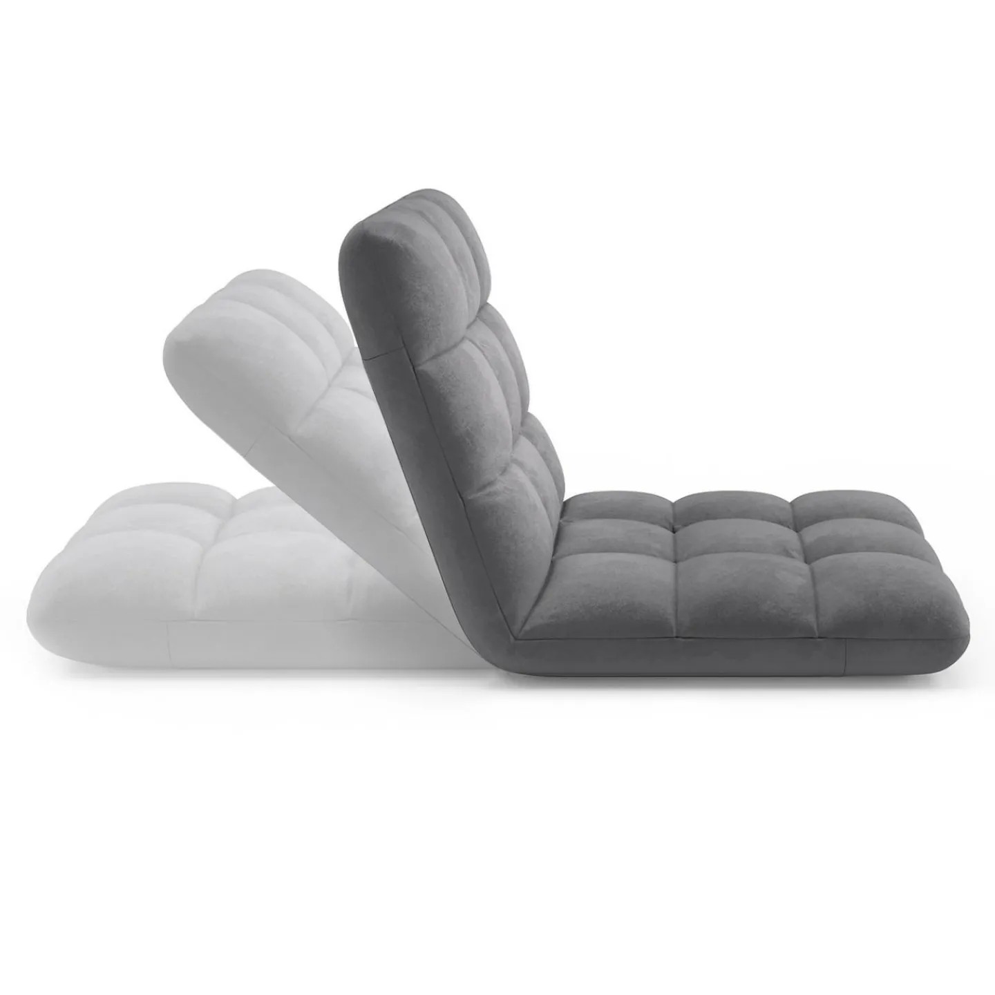 Chaise de sol pliante 15 positions en velours gris anthracite*IDMarket Best