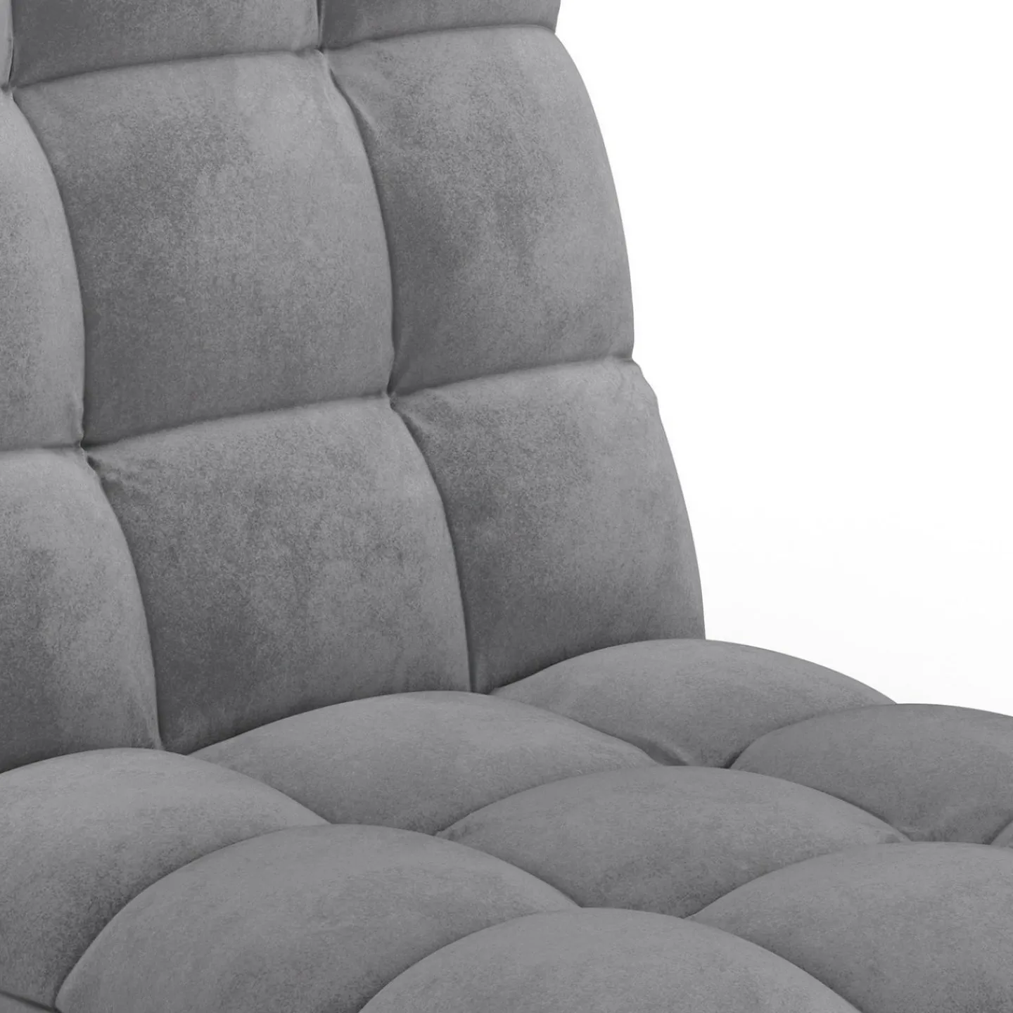 Chaise de sol pliante 15 positions en velours gris anthracite*IDMarket Best