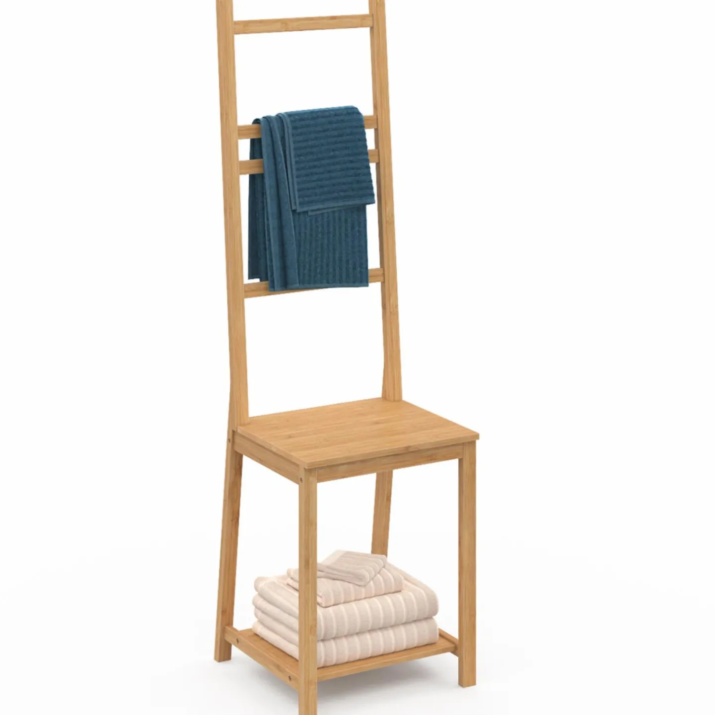 Chaise porte-serviettes en bambou*IDMarket Discount