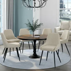 Chaises confortables en velours beige avec accoudoirs*IDMarket Discount