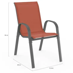Chaises de jardin empilables terracotta - lot de 6*IDMarket New