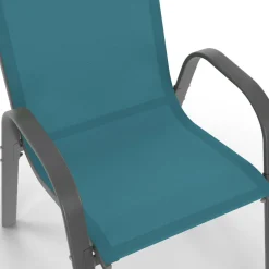 Chaises de jardin empilables bleu canard : lot de 6*IDMarket Best