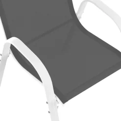 Chaises de jardin empilables blanc et gris - lot de 6*IDMarket New