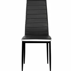 Chaises de salle à manger noires avec bandeau blanc*IDMarket New