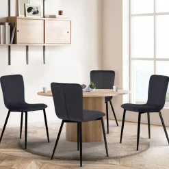 Chaises design en velours gris foncé x4*IDMarket Discount