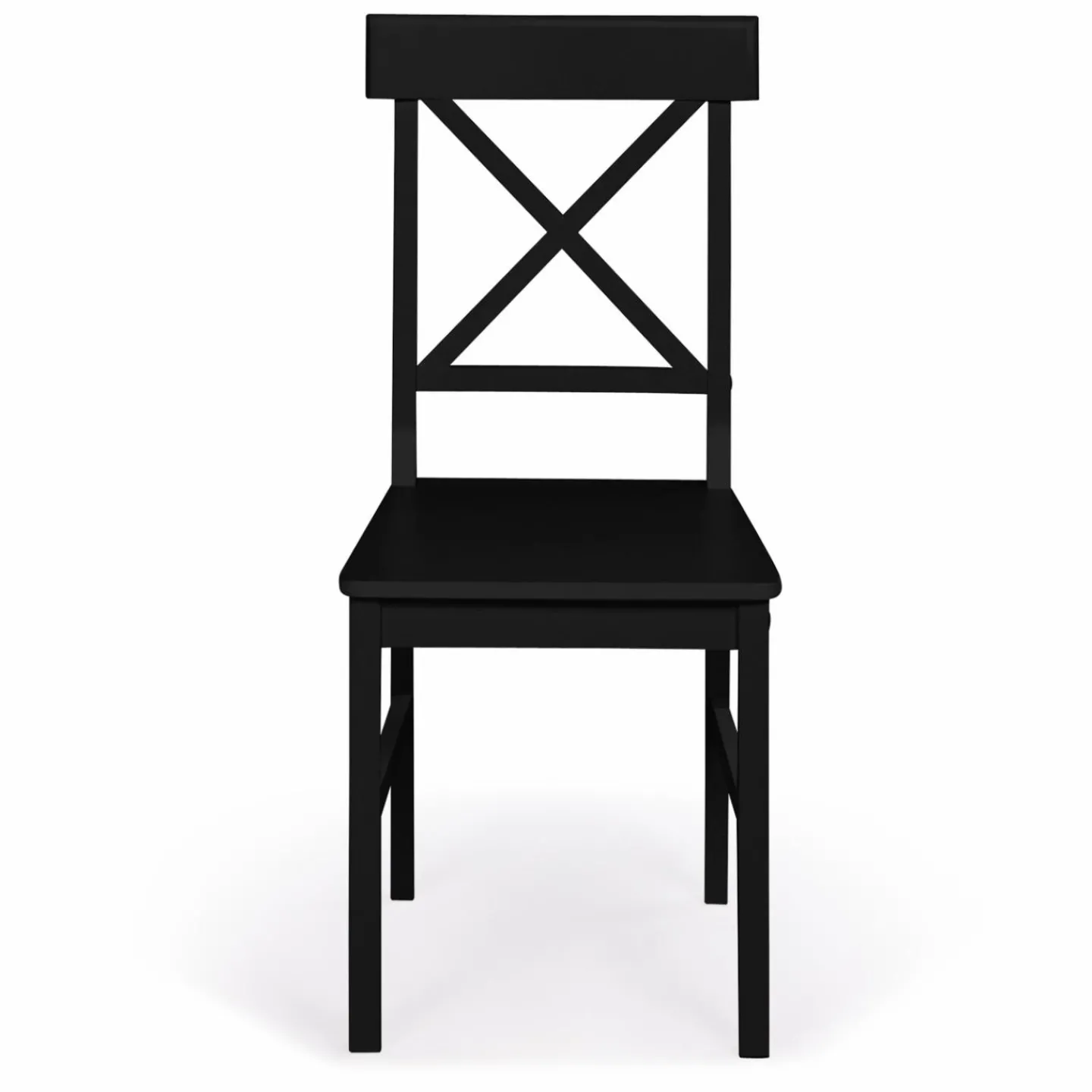 Chaises en bois noir lot de 4*IDMarket