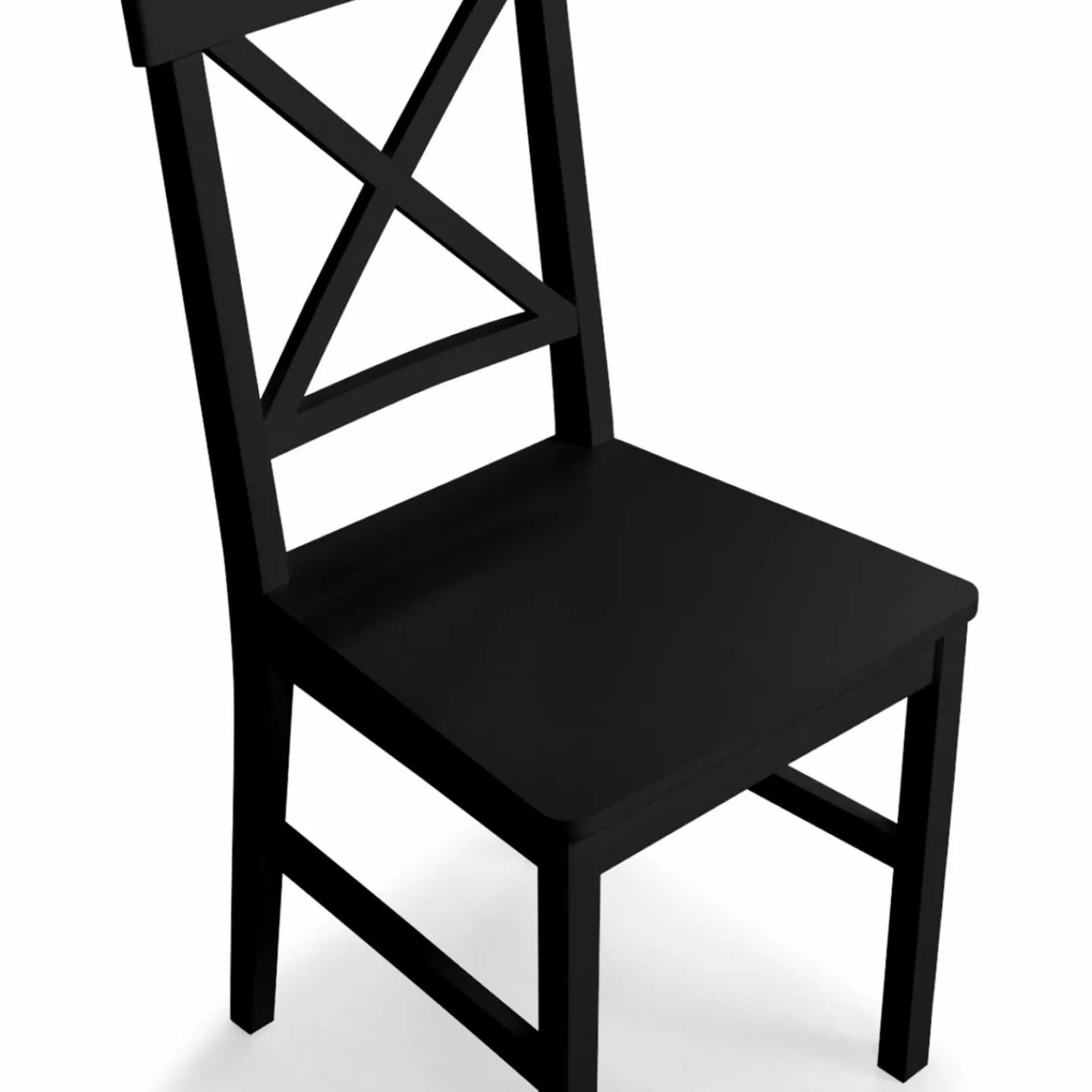 Chaises en bois noir lot de 4*IDMarket