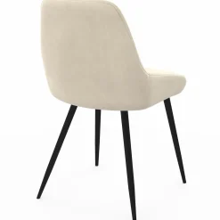 Chaises en velours beige avec demi-accoudoirs*IDMarket Best