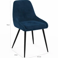 Chaises en velours multicolor avec demi-accoudoirs*IDMarket Outlet