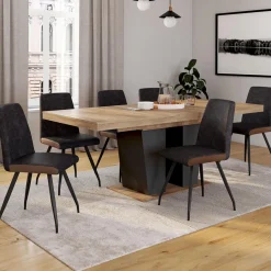 Chaises grises liseré marron pieds araignée pour salle à manger*IDMarket Clearance