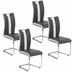 Chaises pieds métal chromé blanches et grises*IDMarket Sale