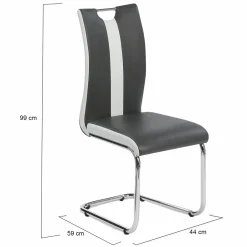 Chaises pieds métal chromé blanches et grises*IDMarket Sale