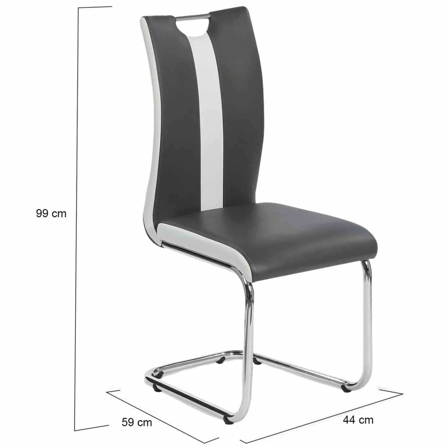 Chaises pieds métal chromé blanches et grises*IDMarket Sale