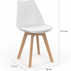Chaises scandinaves 4 couleurs : pastel rose x2, blanc x2, gris clair x2 et bleu x2*IDMarket