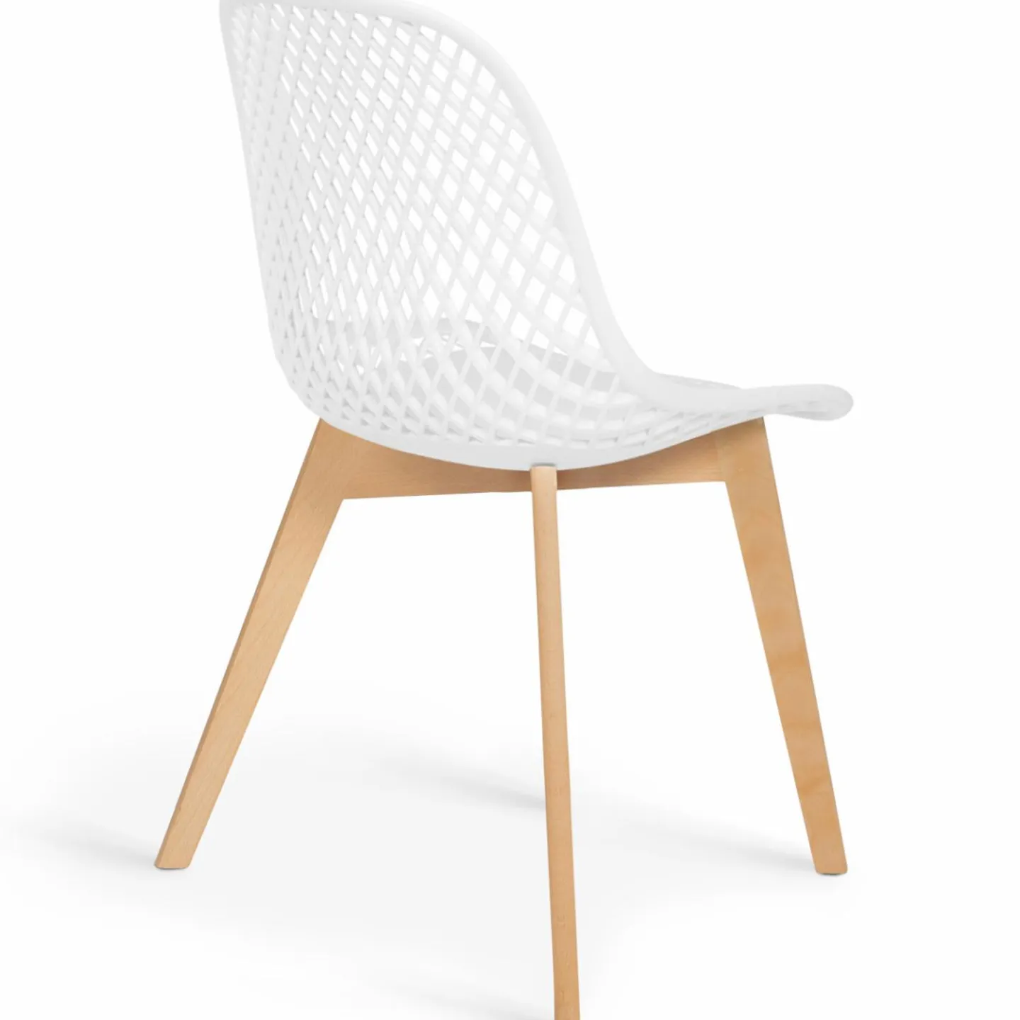 Chaises scandinaves blanches x6 avec dossier ajouré*IDMarket Best