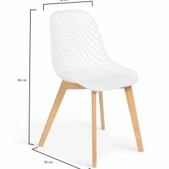Chaises scandinaves blanches x6 avec dossier ajouré*IDMarket Best