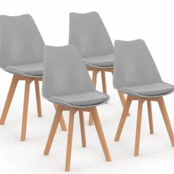 Chaises scandinaves grises avec coussin*IDMarket Clearance