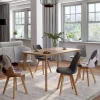 Chaises scandinaves mix color : gris foncé, gris clair, patchworks marron*IDMarket Hot