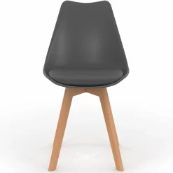 Chaises scandinaves mix color : gris foncé, gris clair, patchworks marron*IDMarket Hot