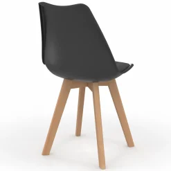 Chaises scandinaves noires avec coussin*IDMarket Sale