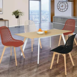 Chaises terracotta et beige*IDMarket Outlet