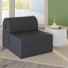 Chauffeuse convertible 1 place en tissu gris anthracite*IDMarket New