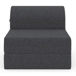 Chauffeuse convertible 1 place en tissu gris anthracite*IDMarket New