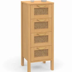 Chiffonnier cannage pour entrée et salle de bain*IDMarket Discount