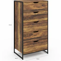 Chiffonnier design industriel 5 tiroirs*IDMarket Best