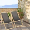 Chiliennes en bois et toile grise*IDMarket Online