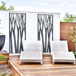 Claustra extérieur métal gris design 150 x 50 cm*IDMarket Clearance