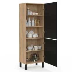 Colonne de cuisine hêtre et noir*IDMarket Best