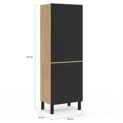 Colonne de cuisine hêtre et noir*IDMarket Best