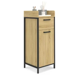 Colonne de rangement d'appoint salle de bain design industriel 1 tiroir 1 placard*IDMarket Best