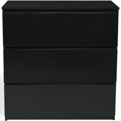 Commode 3 tiroirs design bois noir*IDMarket Sale