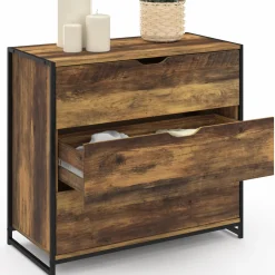 Commode design industriel 3 tiroirs avec étagère*IDMarket Best