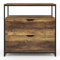 Commode design industriel 2 tiroirs avec étagère*IDMarket New