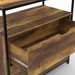 Commode design industriel 2 tiroirs avec étagère*IDMarket New