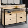 Commode industrielle 4 tiroirs et étagère*IDMarket