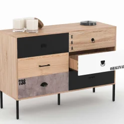 Commode industrielle 6 tiroirs dépareillés*IDMarket Hot